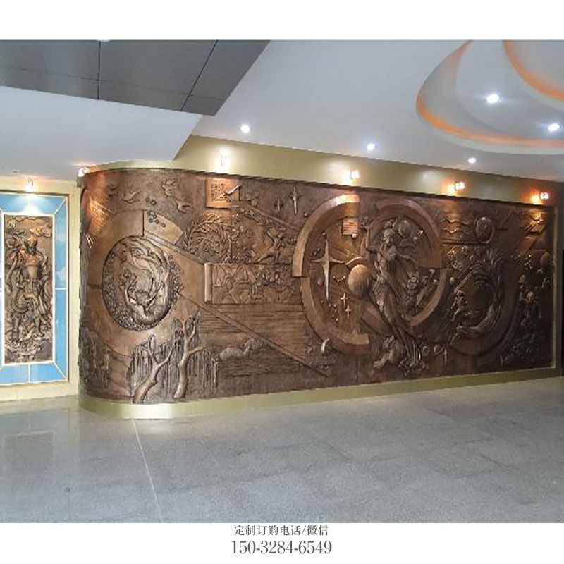 街景小品生产商-抽象设计-锻钢铜屏风雕塑