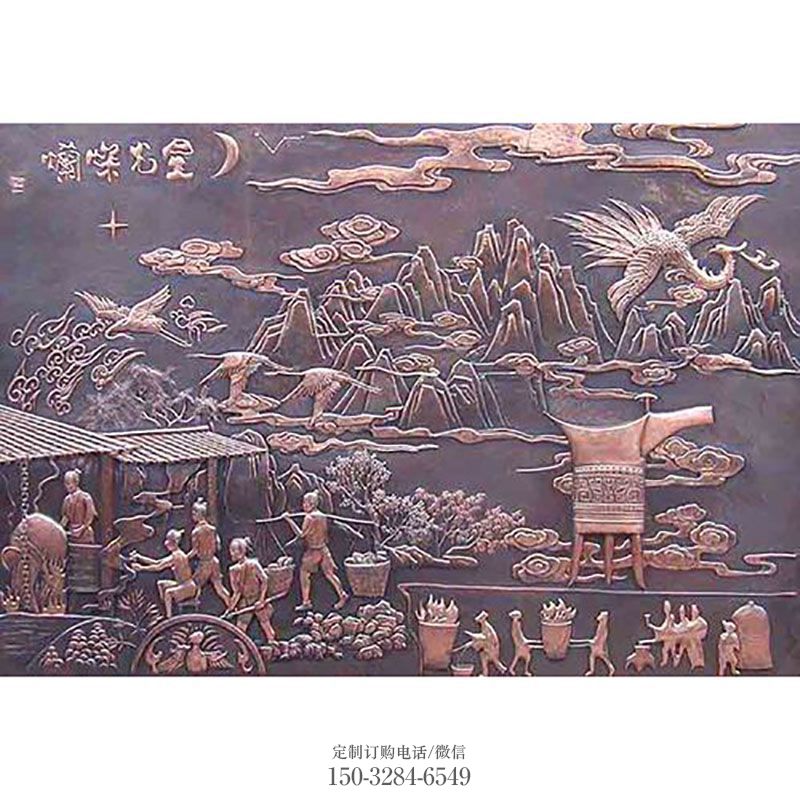 街景小品生产商-抽象设计-锻钢影背墙雕塑